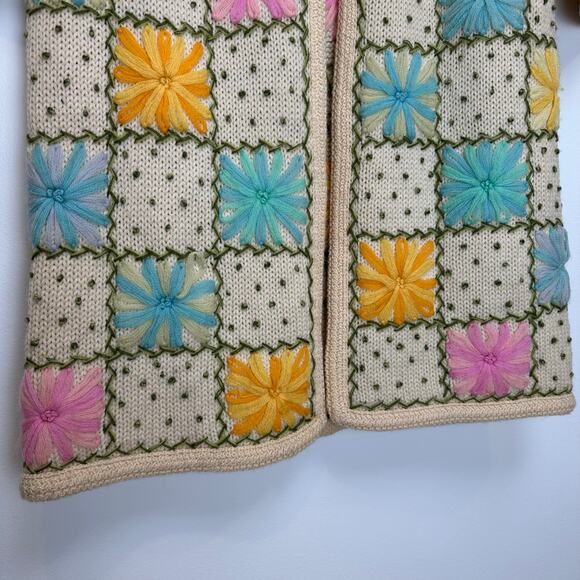 Vintage Lilly‎ of California Granny Square Midi Cardigan Retro | Pastel | SZ M/L - Picture 6 of 13